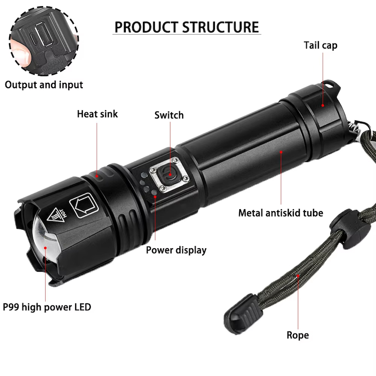P50 Flashlight, P70 Light, P70 Lamp, P70 Torch, Camping Torch, LED Flashlight, Camping Light,  Night Torch, Rechargeable Flashlight, Camp Lamp, SOS Light, Emergency Light, Night Light, High Lumens Light, COB Light